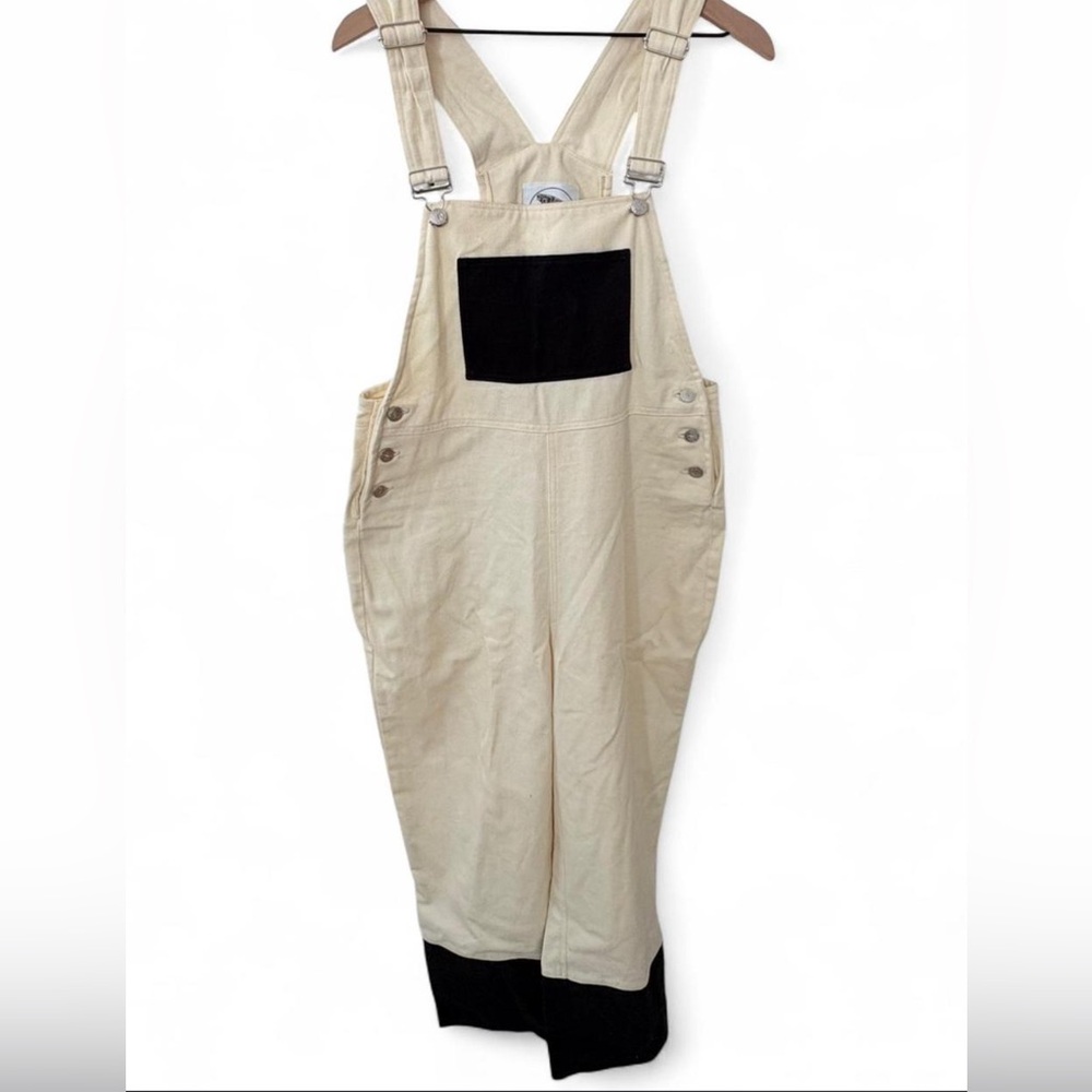 Barracuda brand cream overalls with black accents Size L